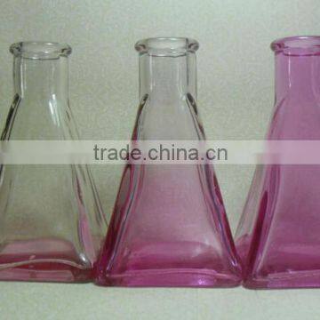 colored taper shape aroma Reed diffuser glass bottle with cork