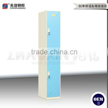 Blue Key Lock Wardrobe Vertical Double Door Wardrobe Locker Furniture photo-2