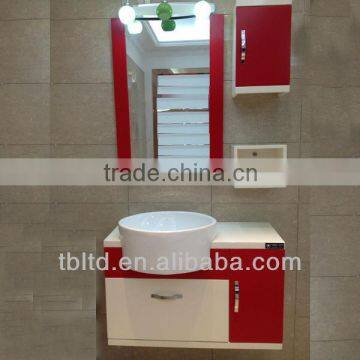 Modern red bathroom vanities with modern fashion decorative glass