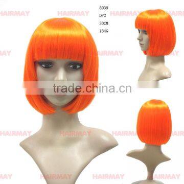 Factory prices orange/green/yellow cosplay bobo wig party wholesale wigs