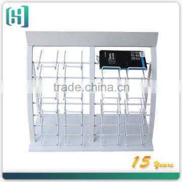 retail store metal portable countertop small ceramic tile display rack HSX-S0351