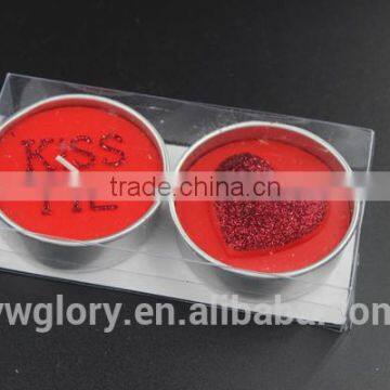 Red Kiss me Tea Light, Romantic Tea Light, Valentine's Day Tea Light photo-4