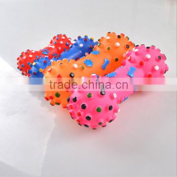 hot sale Colorful Dotted Dumbbell Shaped toy dumbbell toy dumbbell dog plastic toy dumbbell for kids