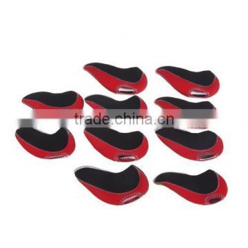 Set of 10 Red Neoprene Golf Club Head Cover Wedge Iron Protective Headcovers