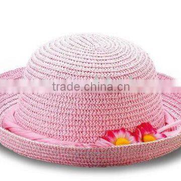 Girls' twisted straw hat