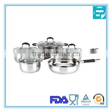 9pcs Qualified best price cookware set with silicone handle