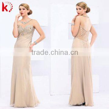 Elegant sleeveless special design style formal evening dress