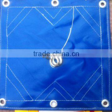 pvc tarpaulin sheet with stitching hem and grommets reinforced