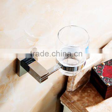 1258 Hotel Use Bathroom Accessory Brass Single Cup Square Base Tumbler Holder