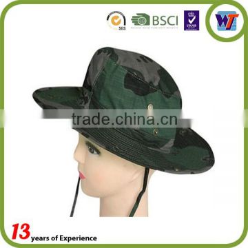 Camo printed bucket hat with string custom big brim bucket hat