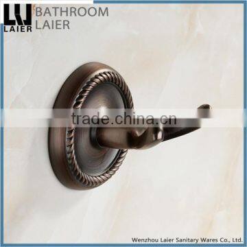 Customized Luxury Bathroom Design Zinc Alloy Antique Copper Finishing Bathroom Sanitary Items Wall Mounted Double Robe Hook