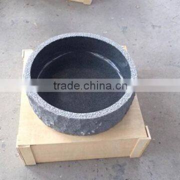 G654 China natural sesame black granite stone round basin sink