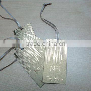 Gold foil both side with gold ribbon hang tag