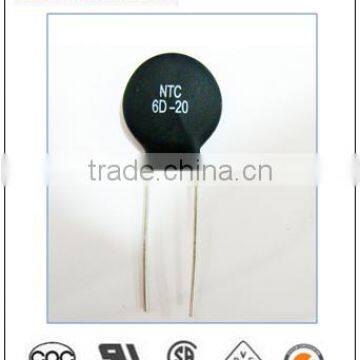 NTC thermistor power current limit resistor surge arrestor 6D20 6ohm 20mm diameter mf72 ntc temperature sensor