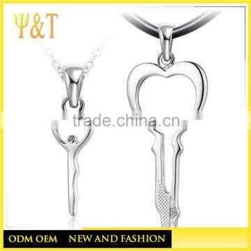 Cusotm Design Stainless Steel Jewelry Couple Blank Dog Tag Pendant Necklace Wholesale