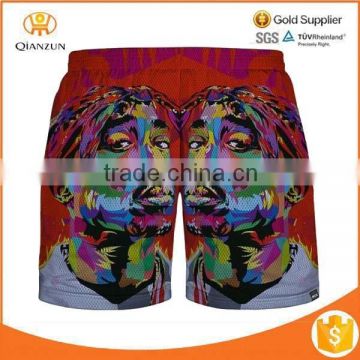 New fashion red basketball joggers Tupac 3d print sports mesh casual short pants