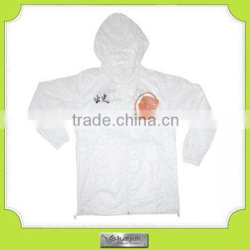 custom white single layer breathable light weight sun protection jacket