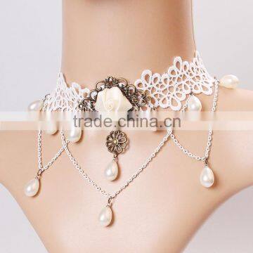 MYLOVE Handmade Multi Chain Gothic Lolita Lace Choker Necklace Pendant MLY271 photo-2