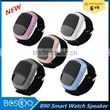 B90 Sports Bluetooth Speaker Hands-free Call TF Card Playing FM Radio Self-timer Wireless Speakers Smart Watch Time Display