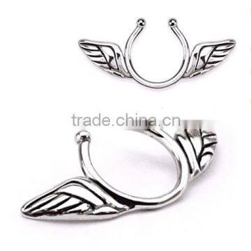 Fashion wings non-piercing nipple ring in stainless steel body jewelry