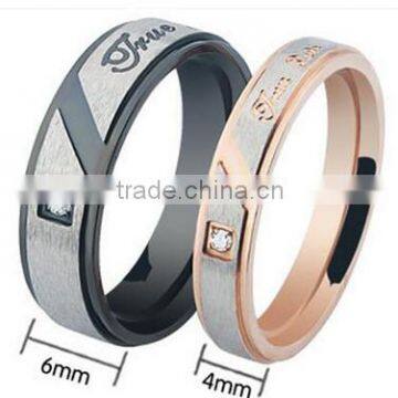 Vintage Engrave High Polished 316L Stainless Steel Wedding Band Ring for Lovers photo-5