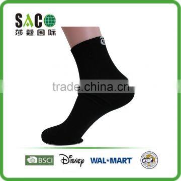 white tiger letters jacquard solid black low cuff cotton sports socks