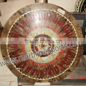 itatlion Round Table Top, marble overlay dinning table top, marble stone inlaid table top