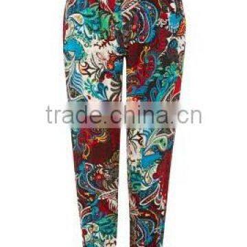 Guangzhou Factory Supplier Fashion Slim Abstract Print Women 's Pencil Jogger Pants