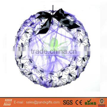 Halloween Decoration&Festival Party Props Night Luminous Spider Round Wreath/Garland