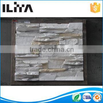 Frireproof artificial decoration garden stone wall cladding in white cement material