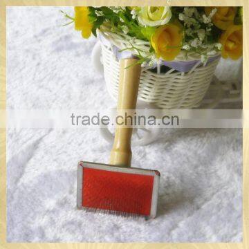 easy clean hair brush small cat brsuh with wooden handle