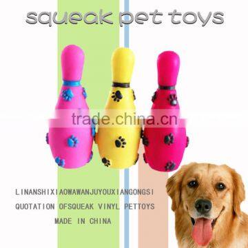 Colorful bowling shaped pet vinyl ball toy