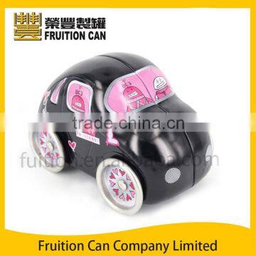 Car shape cookies tin box with Moving Wheels