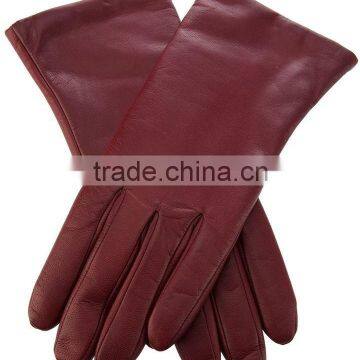 Burgundy Leather Gloves Ladies