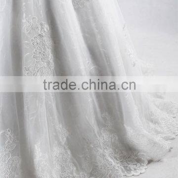 RSW928 Cap Sleeves Illusion Neckline See Through Back Lace Wedding Dresses Mermaid With Detachable Train