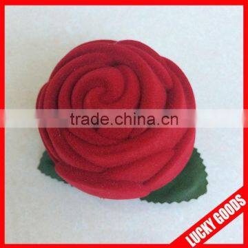 Wholesale Elegant Rose Shape Velvet Ring Box photo-2
