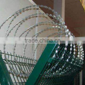 single coil razor barbed wire CBT60 core wire diameter