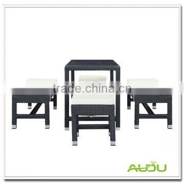 Rattan Patio Bar Set/Black Rattan Home Patio Bar Set With Cushion photo-3
