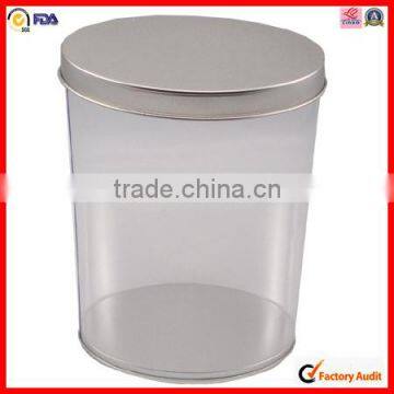 food packing factory round transparent tin pvc bucket