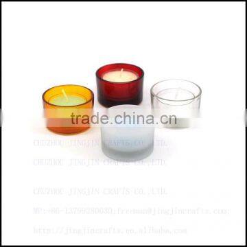 cone amber colored glass candle holder with flat lid