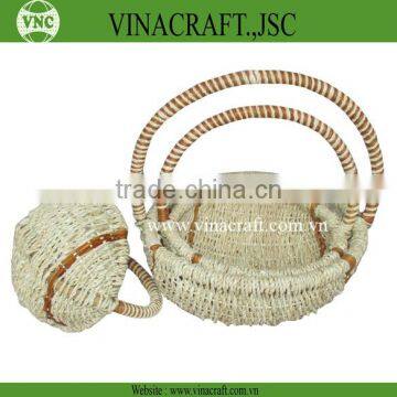Handmade palm leaf basket for gift