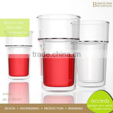 DBG-H20-400 400ml Popular Borosilicate Double Wall Glass Drink Cup photo-6