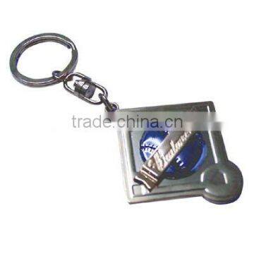 Square zinc alloy keychain