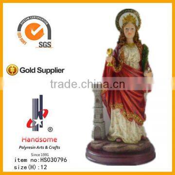 12 Inch Religious Craft Virgin Mary Hold Rose Cross Resinic Figurine photo-4