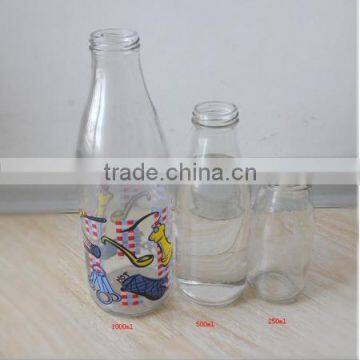 Hot sales glass milk bottle / glass juice bottle