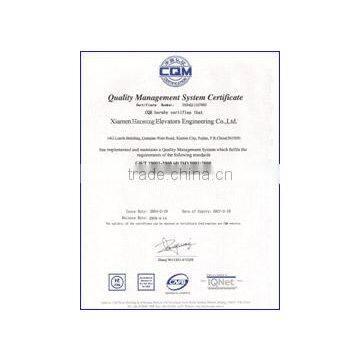 CQM Quality Management System Certificate