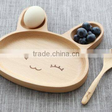 High grade creative cute rabbit design wood trays for kinds