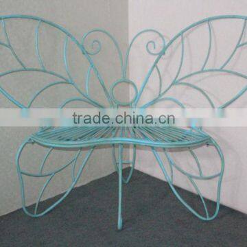 Metal White Butterfly Garden Bench photo-6
