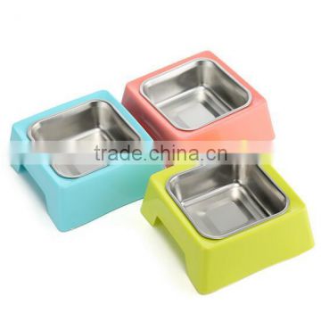 square shape stainless steel dog feeding bowl