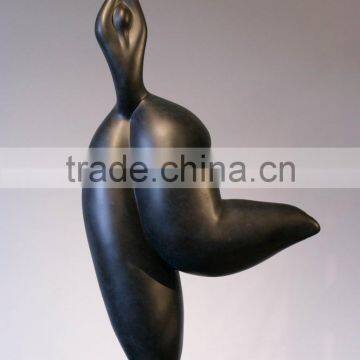 Bronze yoga pose funny nude lady statue for sale